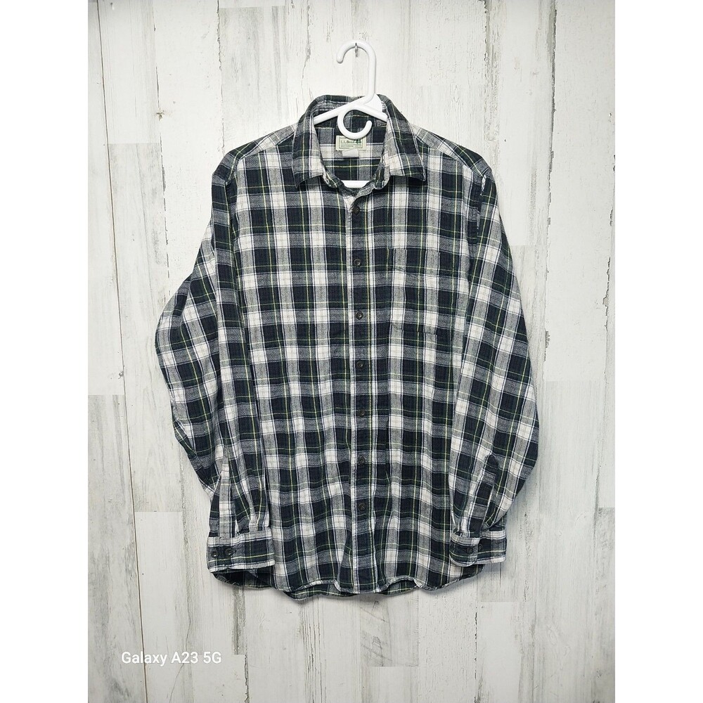 LL Bean Shirt Men's Medium Tall Button Up Long Sleeve Plaid Flannel